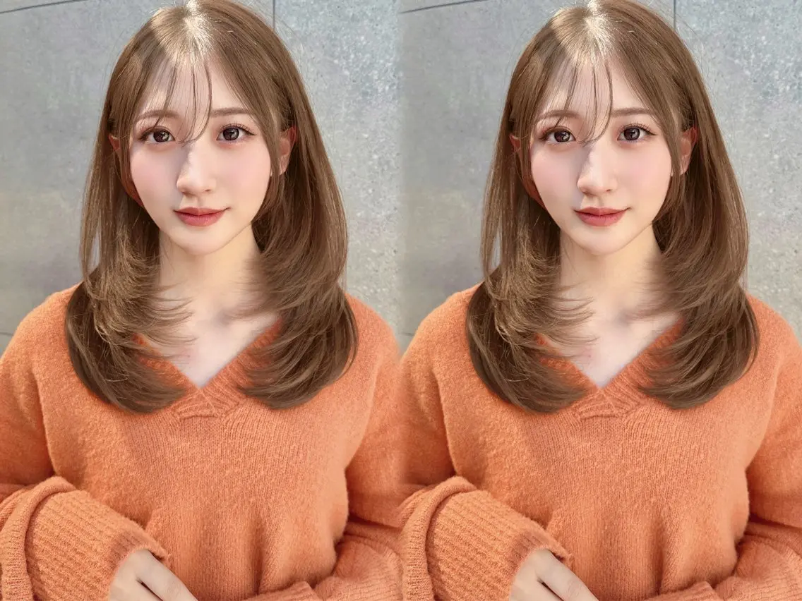 セミロング カラー カット ヘアカラー トリートメント 美髪縮毛矯正✨🫧 レイヤー川村利幸のヘアスタイル