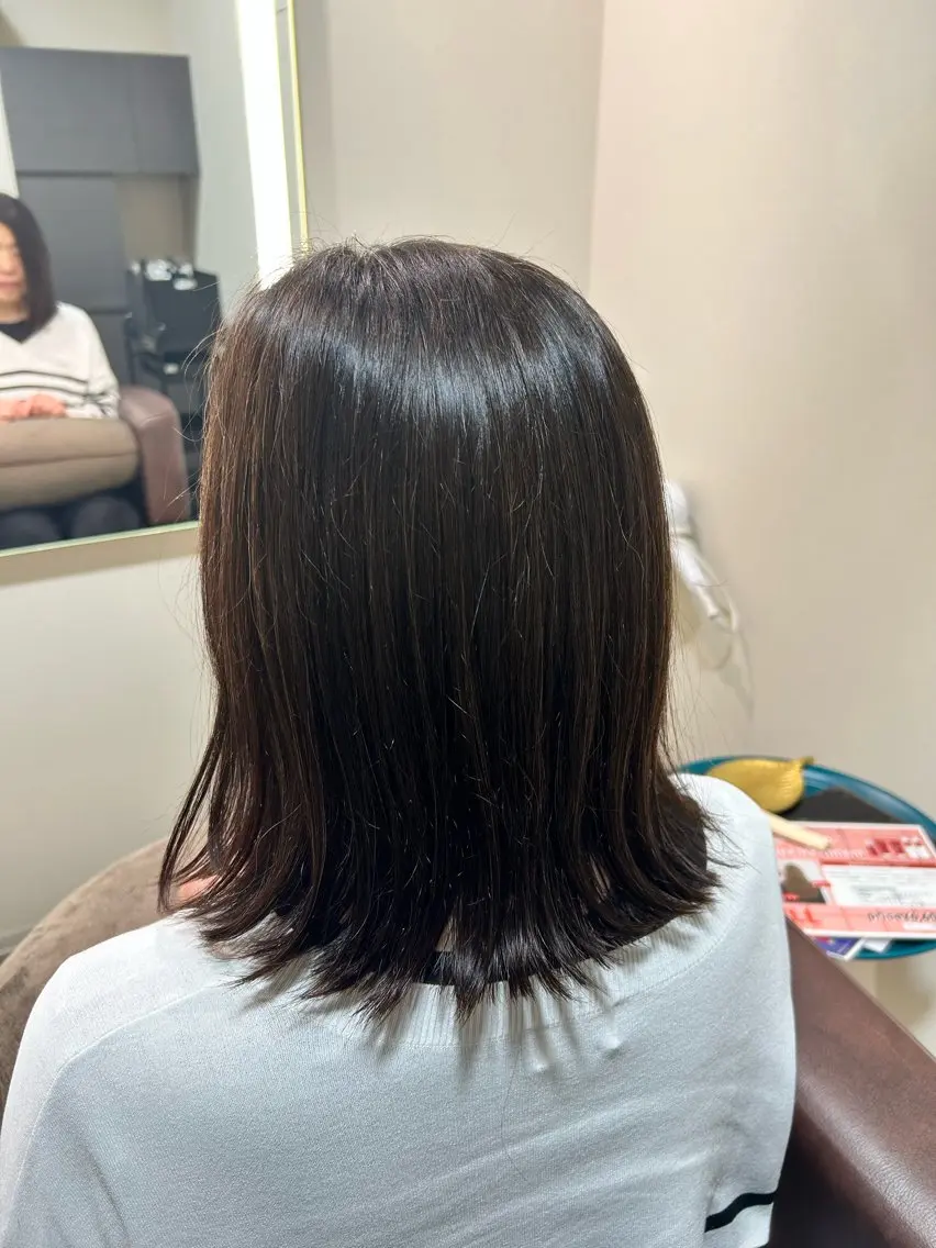 ミディアム カット ヘアカラー ルネ北千住店 Rinoのヘアスタイル