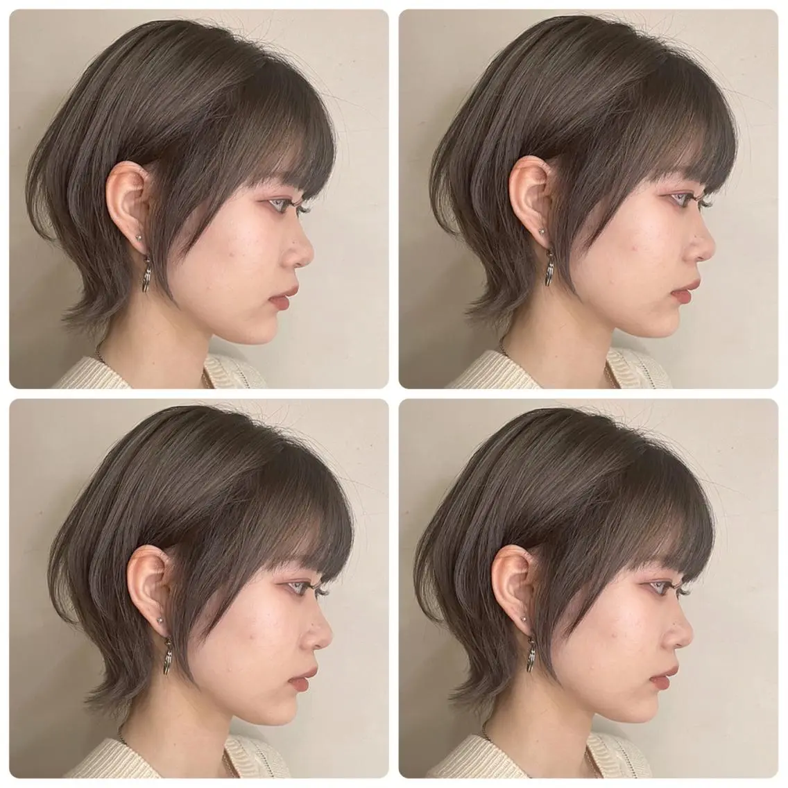 ショート カラー ショートボブ ハンサムショート 丸みショート デザインカラー ハイライトカラー ヘアカラー トリートメント 京都大人女性ショート 徒歩1分/秋山のヘアスタイル
