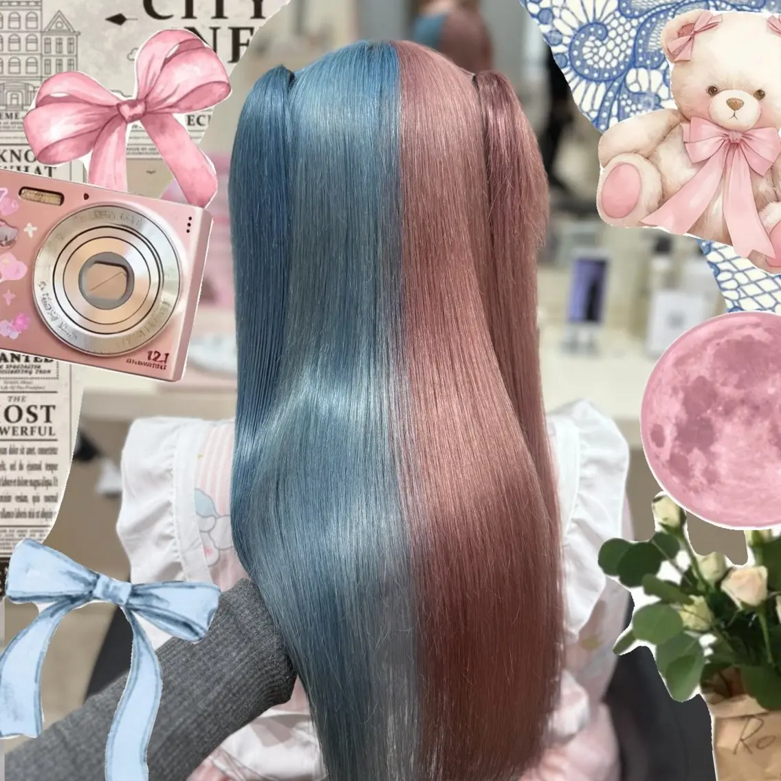 ロング カラー ヘアアレンジ ヘアカラー 🌈くれは🎨デザイ ン🌟ダメージレスのヘアスタイル