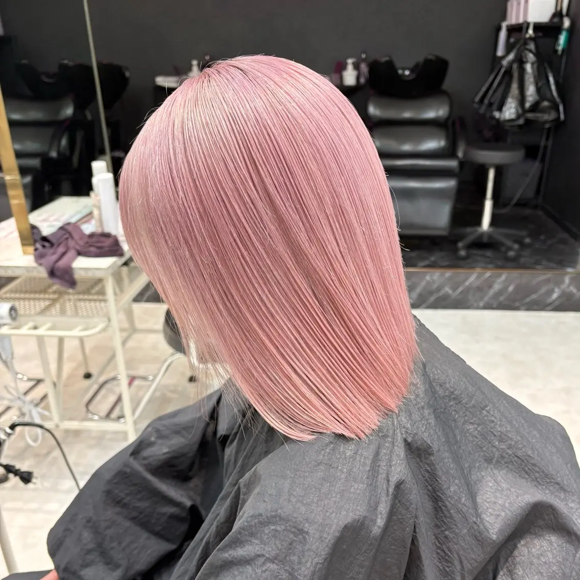 セミロング カラー ブロンド ピンクカラー ヘアカラー トリートメント ヘアセット 色落ち綺麗🩰ハイ トーン🎀RINKAのヘアスタイル