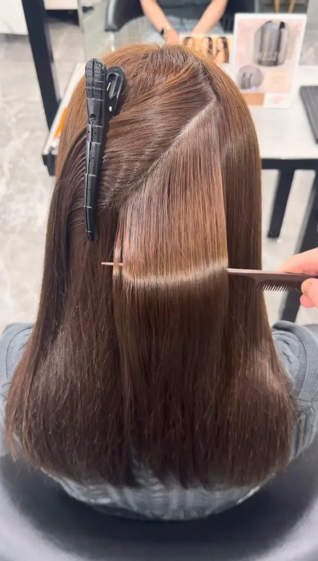 ロング カット 縮毛矯正 りきと🦋河原町 縮毛矯正/艶カラーのヘアスタイル