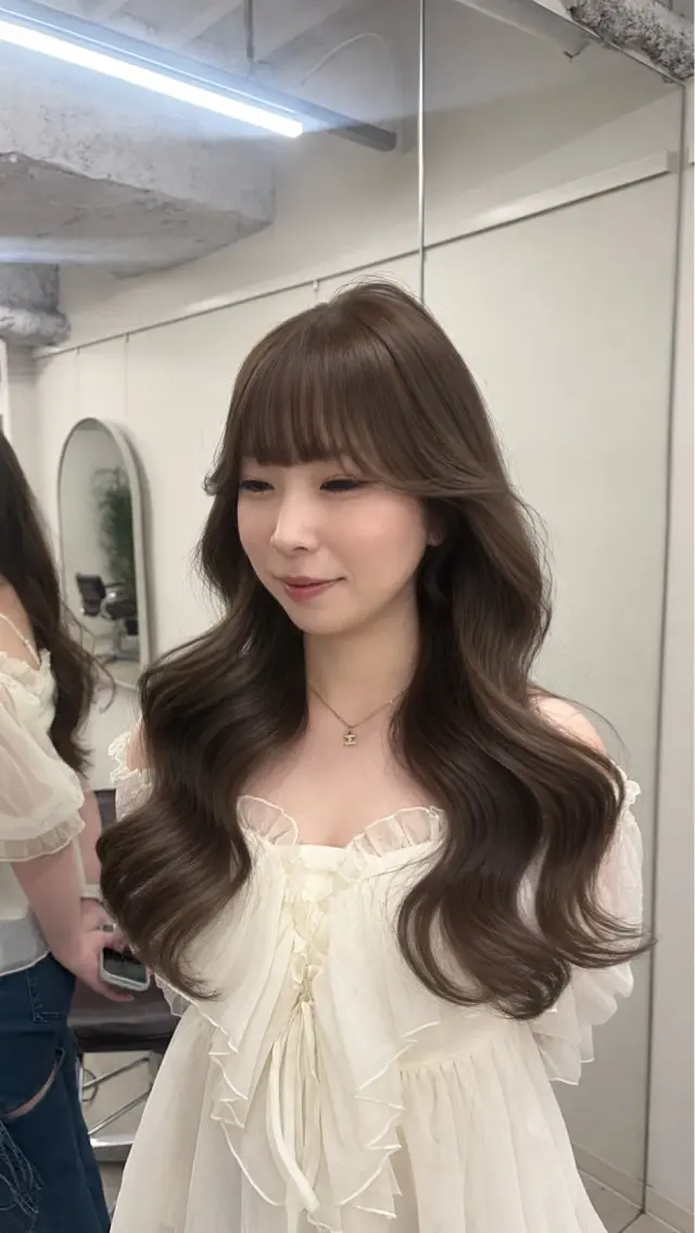 ロング カット ヘアカラー トリートメント ヘアセット 盛れる艶カラー× レイヤーカット/咲来のヘアスタイル