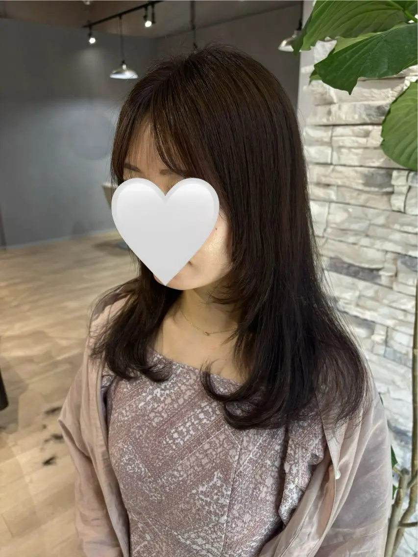 セミロング カラー ベージュカラー ヘアカラー MAKI/透明感 カラー/ヘアセットのヘアスタイル