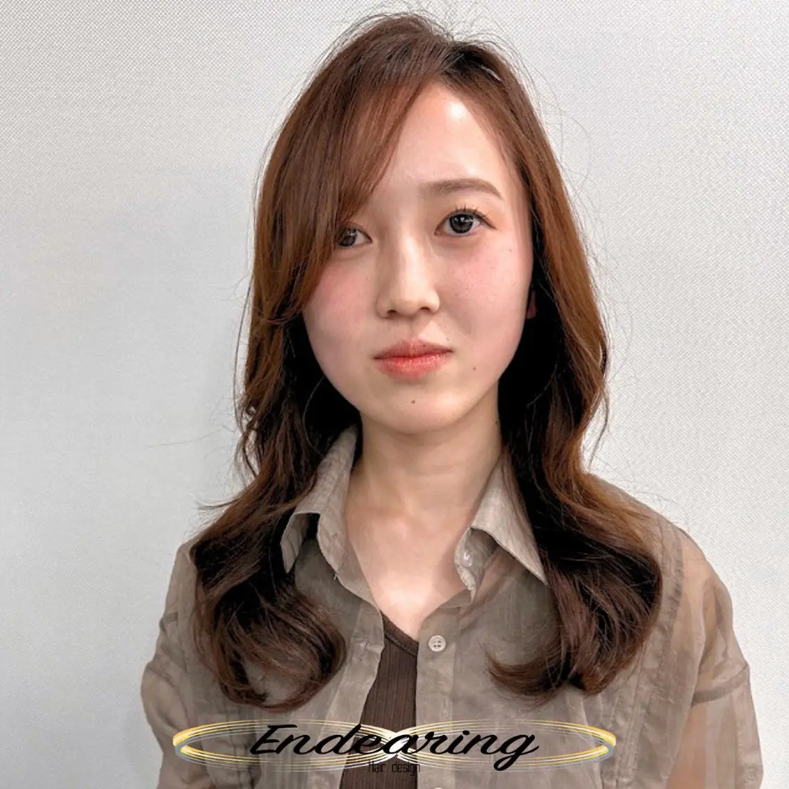 セミロング 顔まわりレイヤー レイヤーカット 似合わせカット 小顔カット カット ヘアカラー Endearing 銀座/YOKOのヘアスタイル