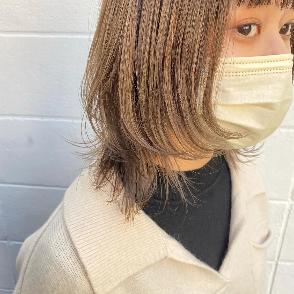 ミディアム カラー ベージュカラー ブリーチ rikako ✩ 大宮hips.*のヘアスタイル