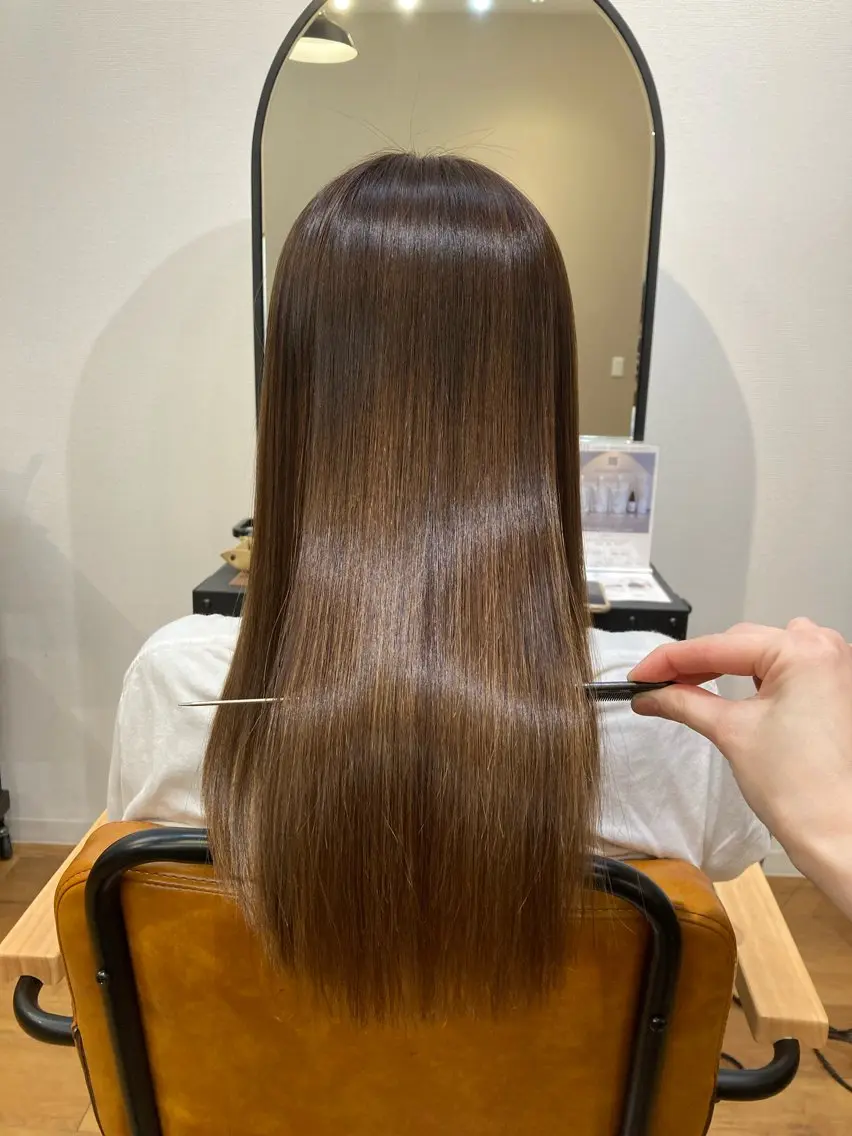 ロング 縮毛矯正 カラーモデル/ つくば市みどりののヘアスタイル