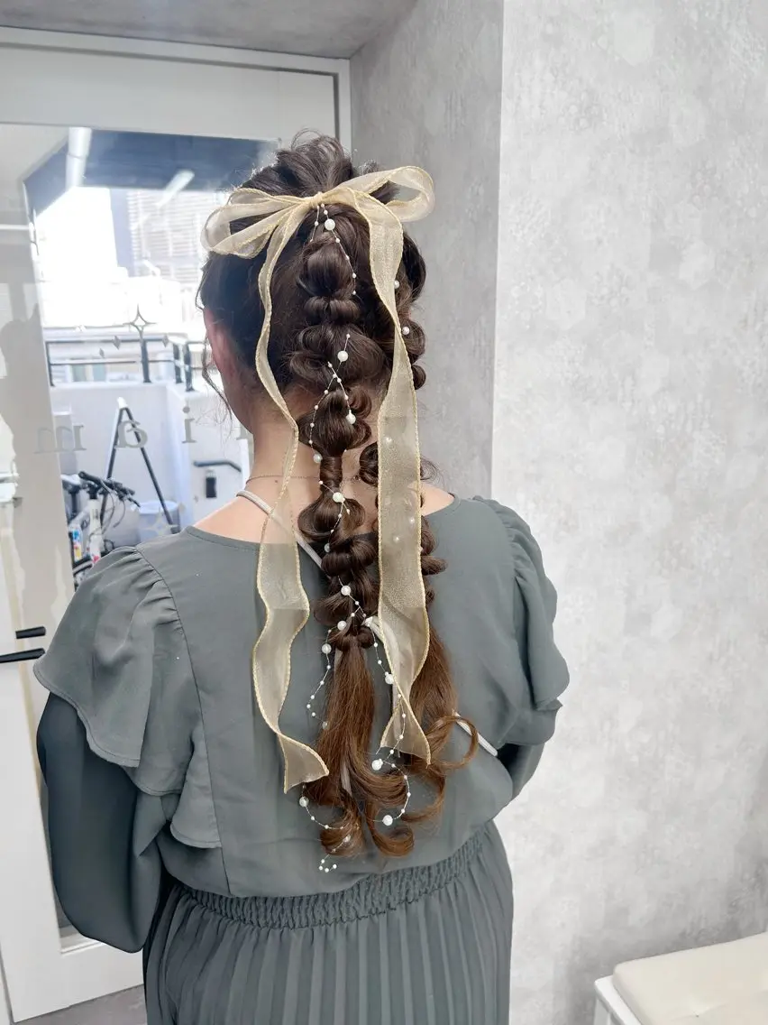 セミロング カラー ヘアアレンジ ヘアセット 💕ブリーチ/ヘアメ 🎀YUUKAのヘアスタイル
