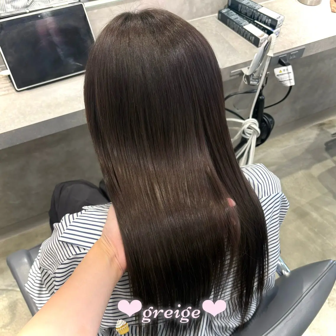 ロング カラー 透明感カラー グレージュ カット ヘアカラー トリートメント 新宿/艶カラー 🎀韓国ヘアKANAのヘアスタイル