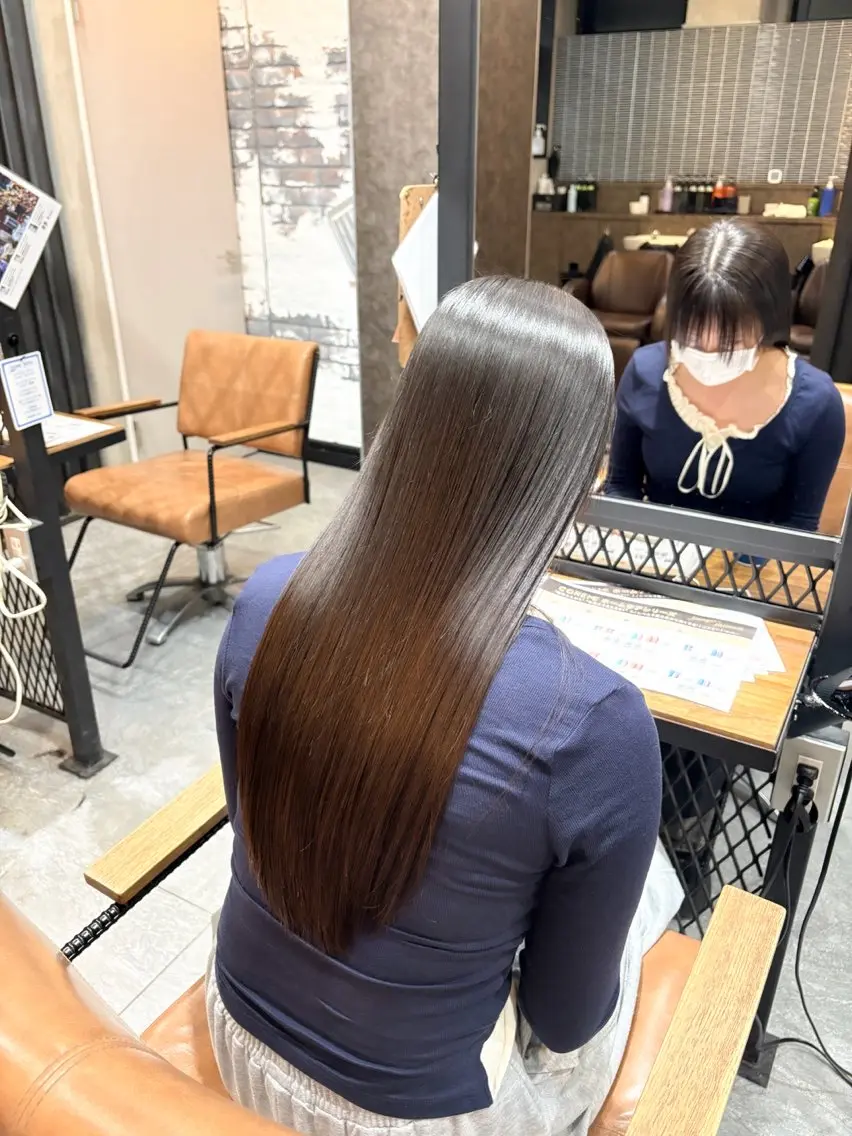 ロング カット 縮毛矯正 suzuka🌿 レイヤー/艶カラーのヘアスタイル