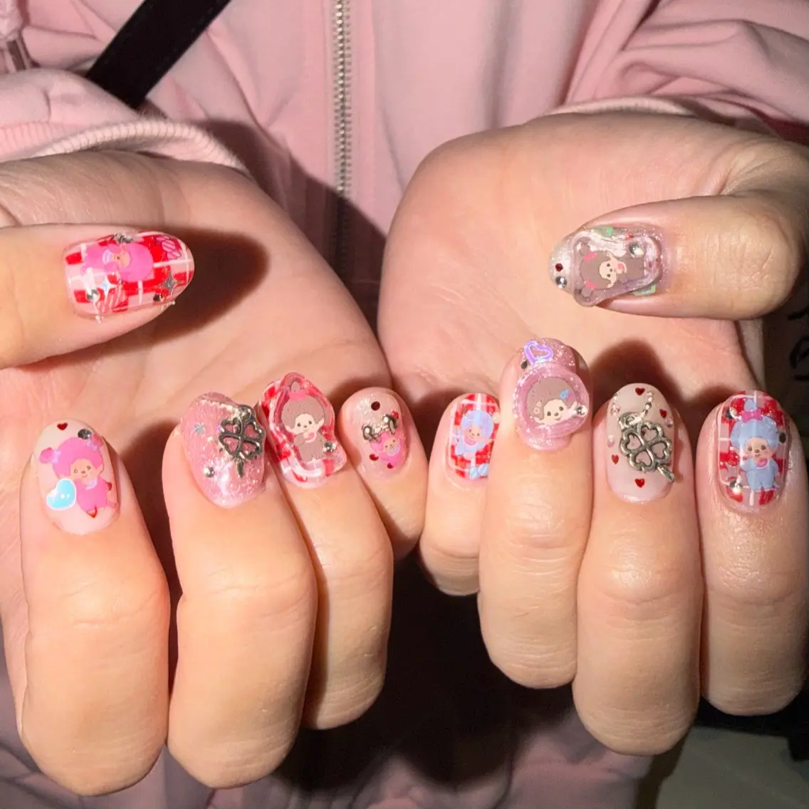 🌈Handネイル🍭ジェルやり放題/パーツ付け放題/アート 👌 ̖́-の写真