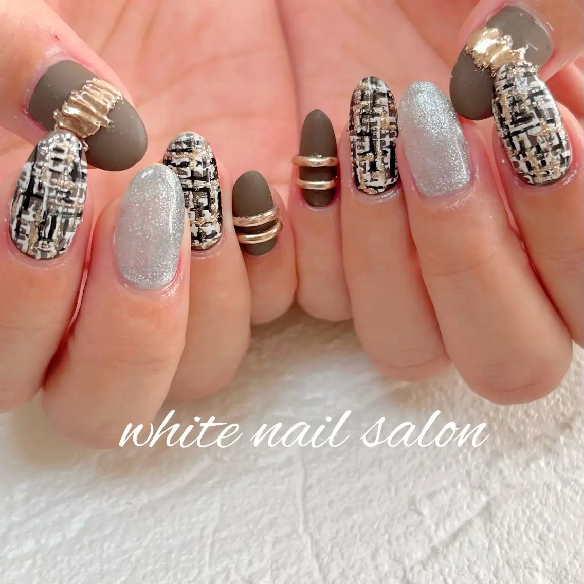 ネイル ラメ(グリッター) 持ち込み ハンドネイル white nail salonのネイルデザイン