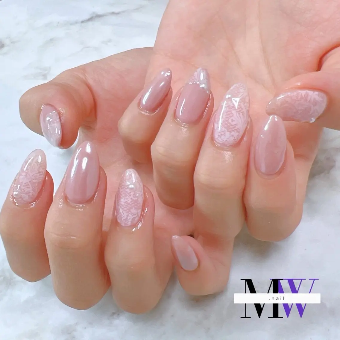 ネイル レース ハンドネイル MW .nailのネイルデザイン