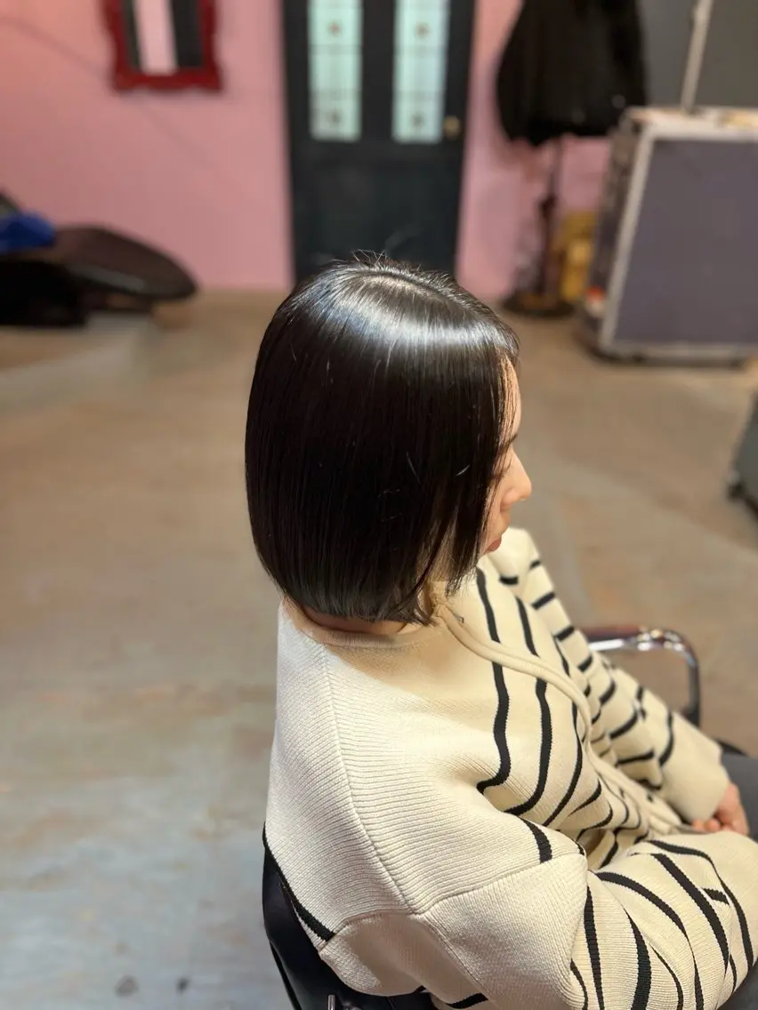 ミディアム ワンレンボブ ボブ 藤野 海翔のヘアスタイル