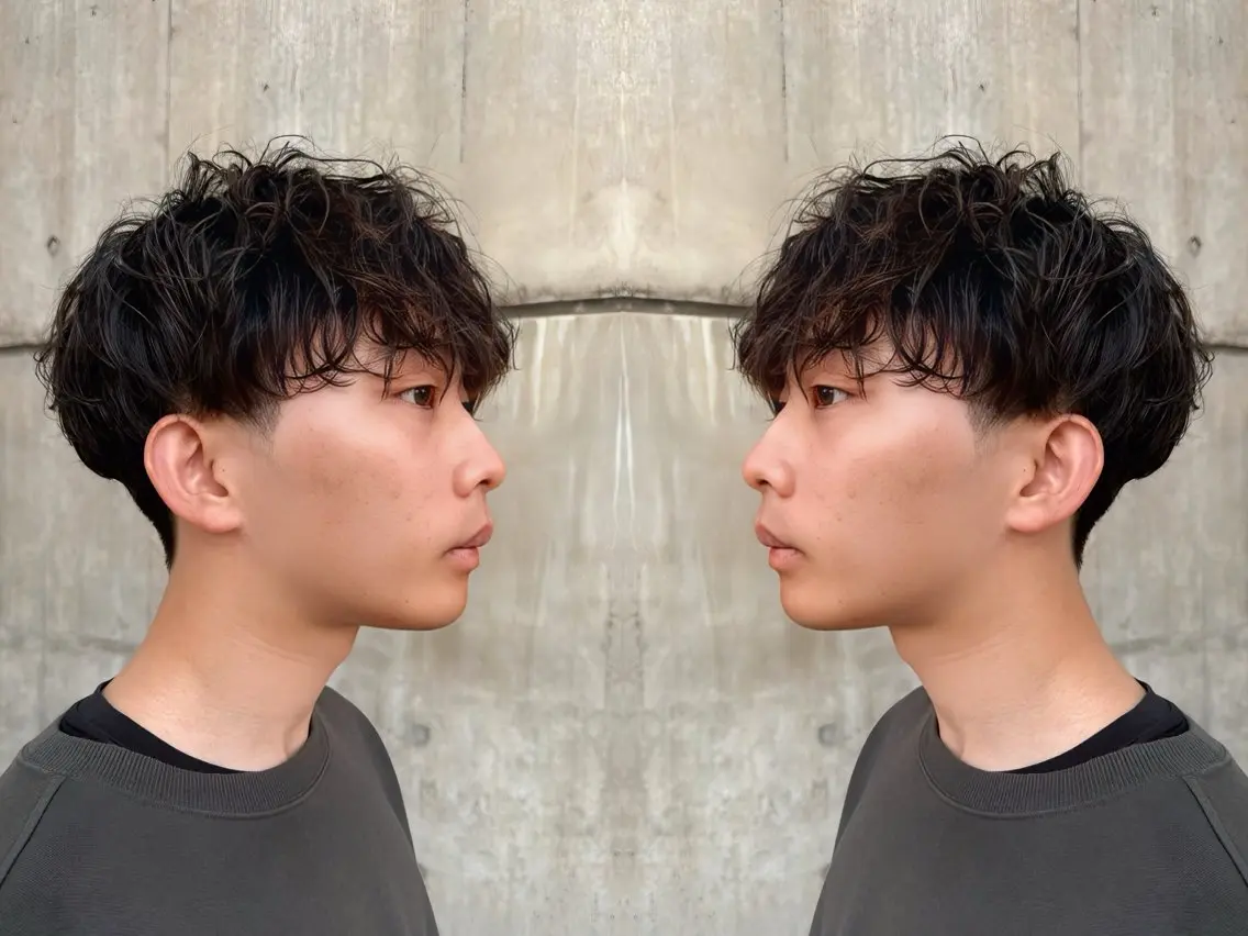 パーマ メンズ カット パーマ イーストハムネオ高木 亮人🌿のヘアスタイル