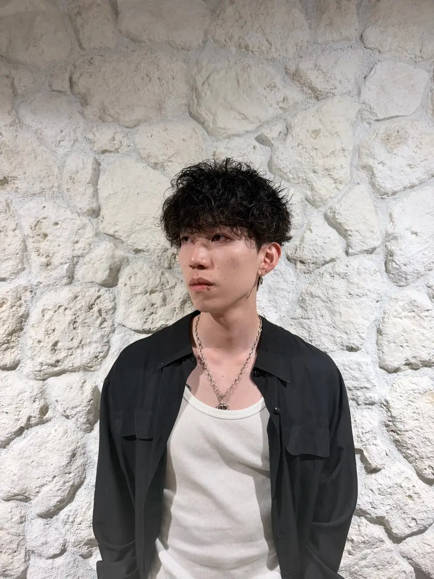 メンズ メンズパーマ カット パーマ 松本 威武のヘアスタイル