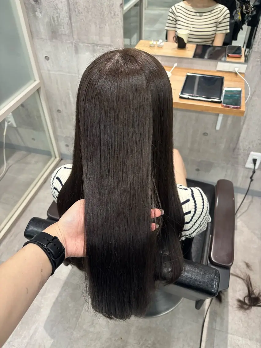 《1番人気☝🏻》ワンカラー+カット+3stepトリートメント🌈ロング料金0円の写真