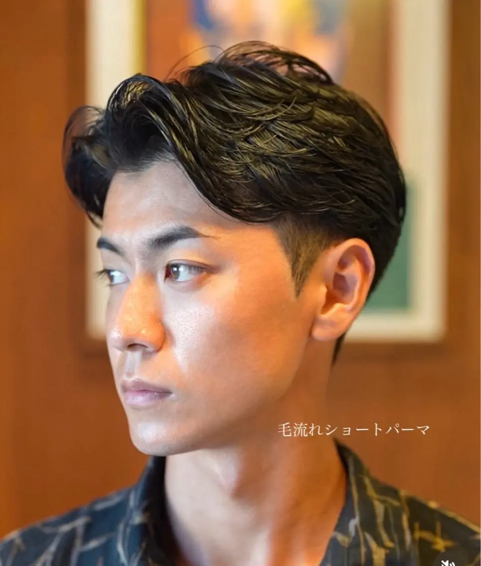パーマ メンズ メンズショート タチカワユウキのヘアスタイル