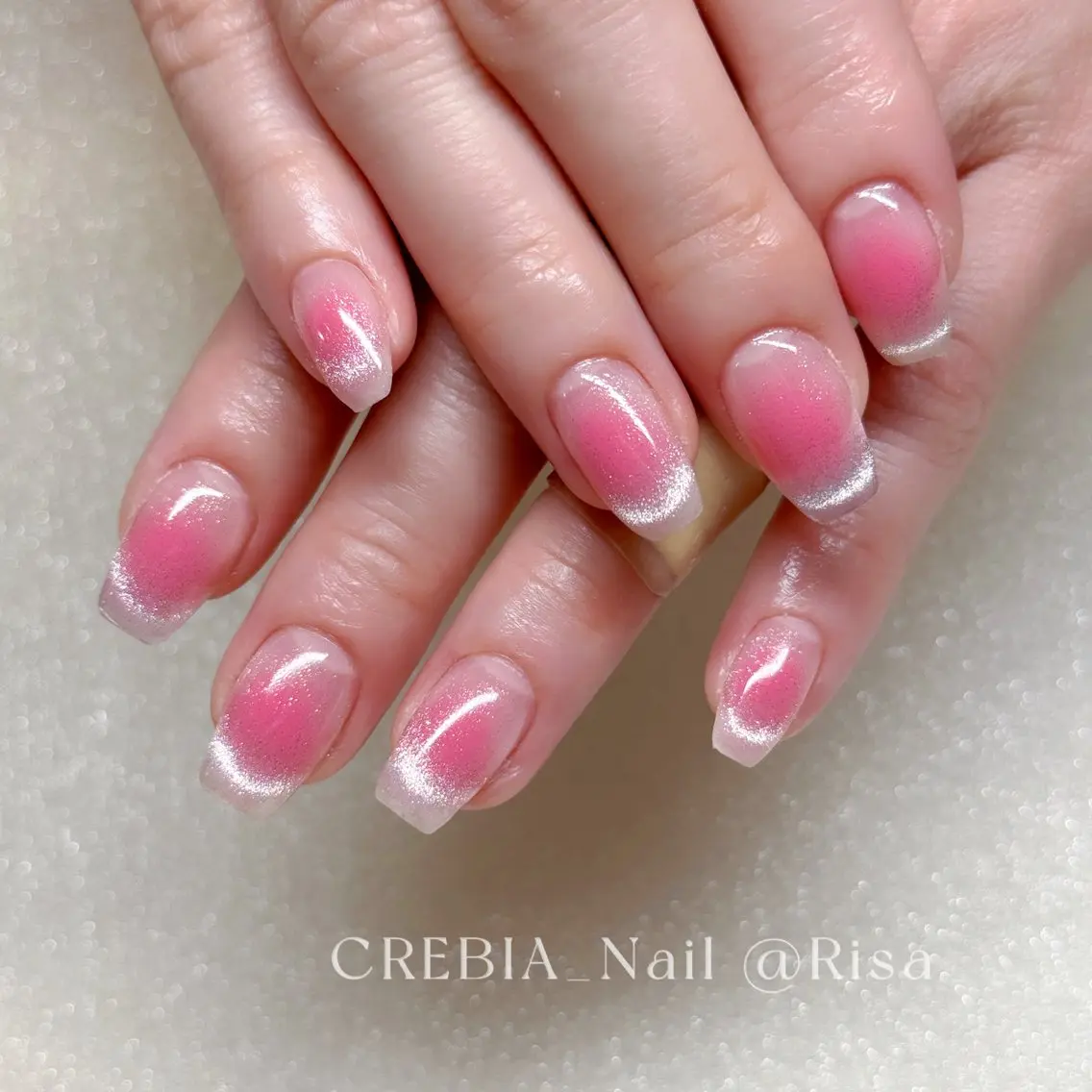 ネイル チークネイル グラデーション マグネットネイル ハンドネイル CREBIA Nailのネイルデザイン