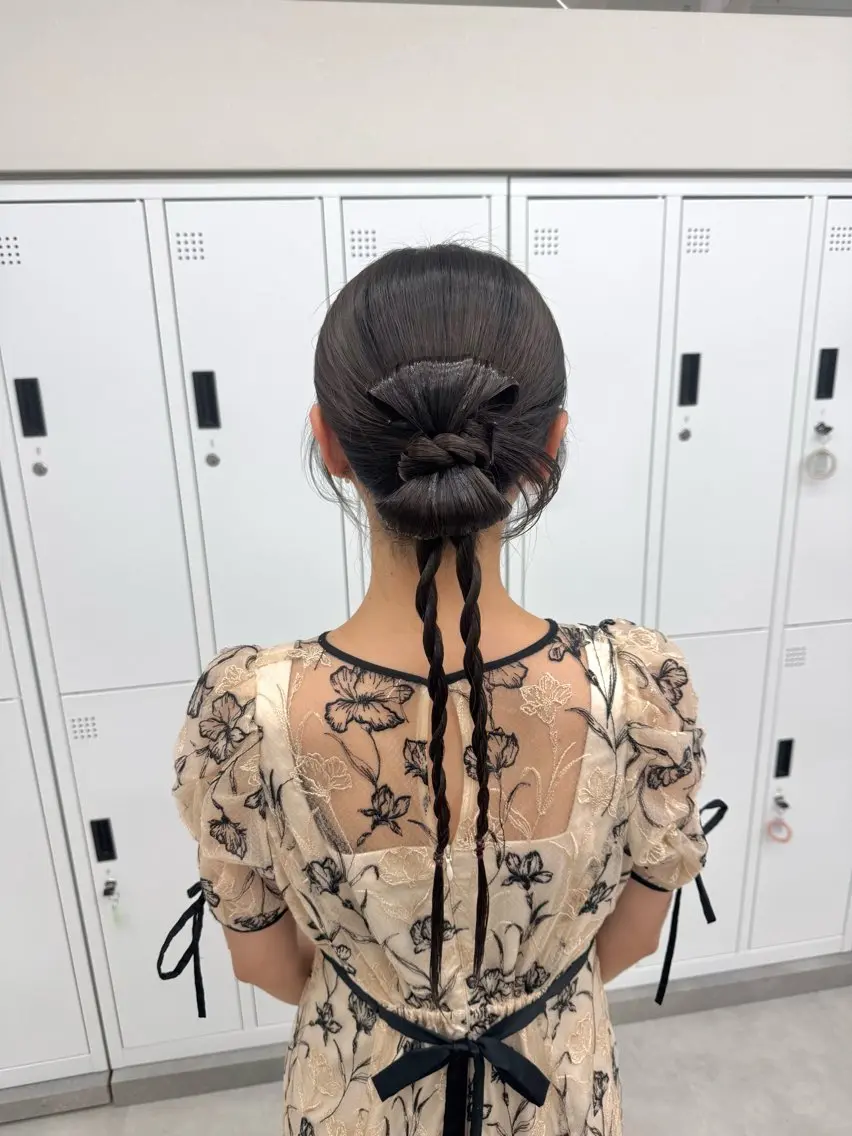 ロング ヘアアレンジ 結婚式・ブライダル ヘアセット エクステ🎀/透明感 カラー🌙┊︎もものヘアスタイル