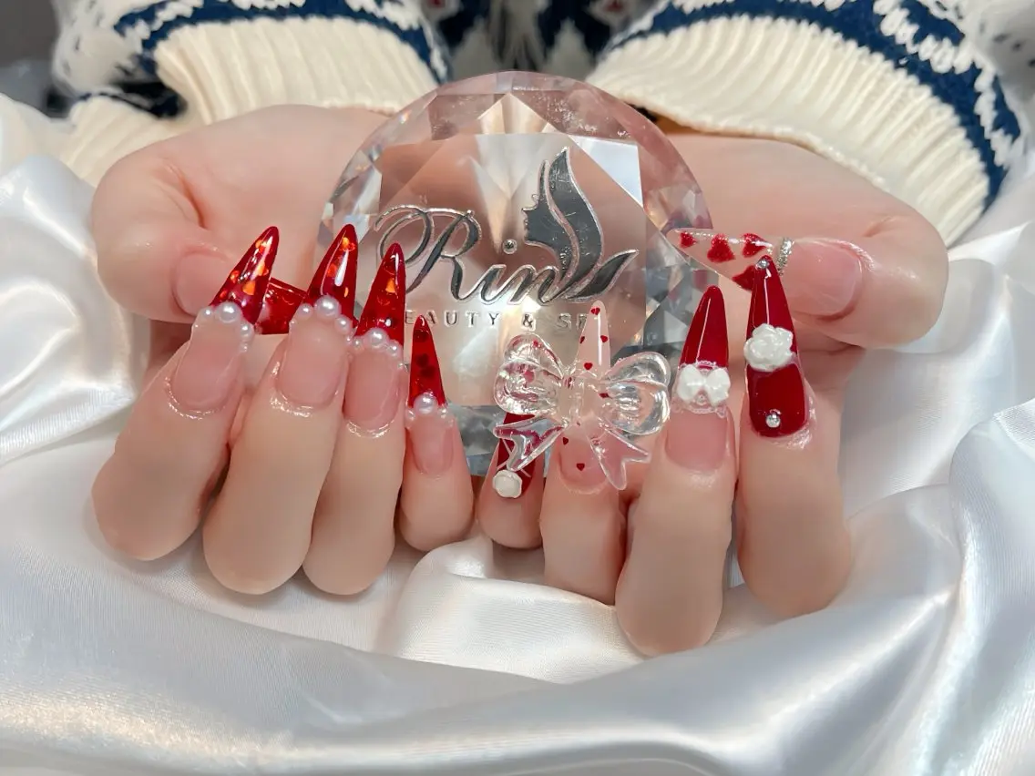 ネイル アートネイル ロングネイル ニュアンスネイル スカルプネイル ネイルチップ ハンドネイル Rin Nail 新大久保店のネイルデザイン