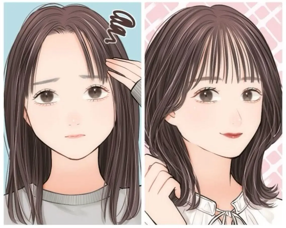 【前髪のぱっくり割れ解消】クロスパーマ+前髪カットの写真