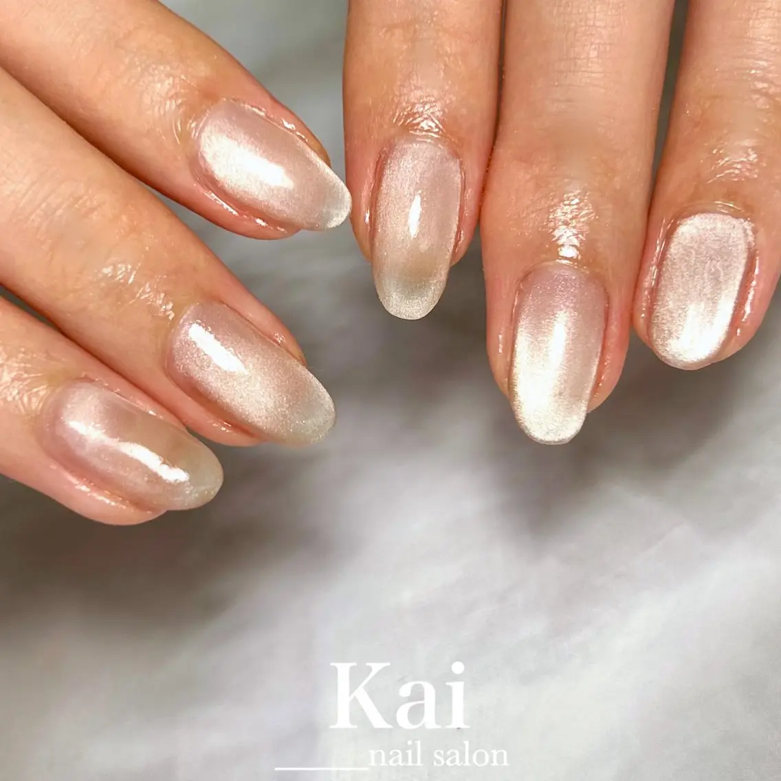 ネイル 氷ネイル・うるうるネイル 韓国ネイル マグネットネイル ニュアンスネイル ピンク ハンドネイル Kai  nail Mayukoのネイルデザイン
