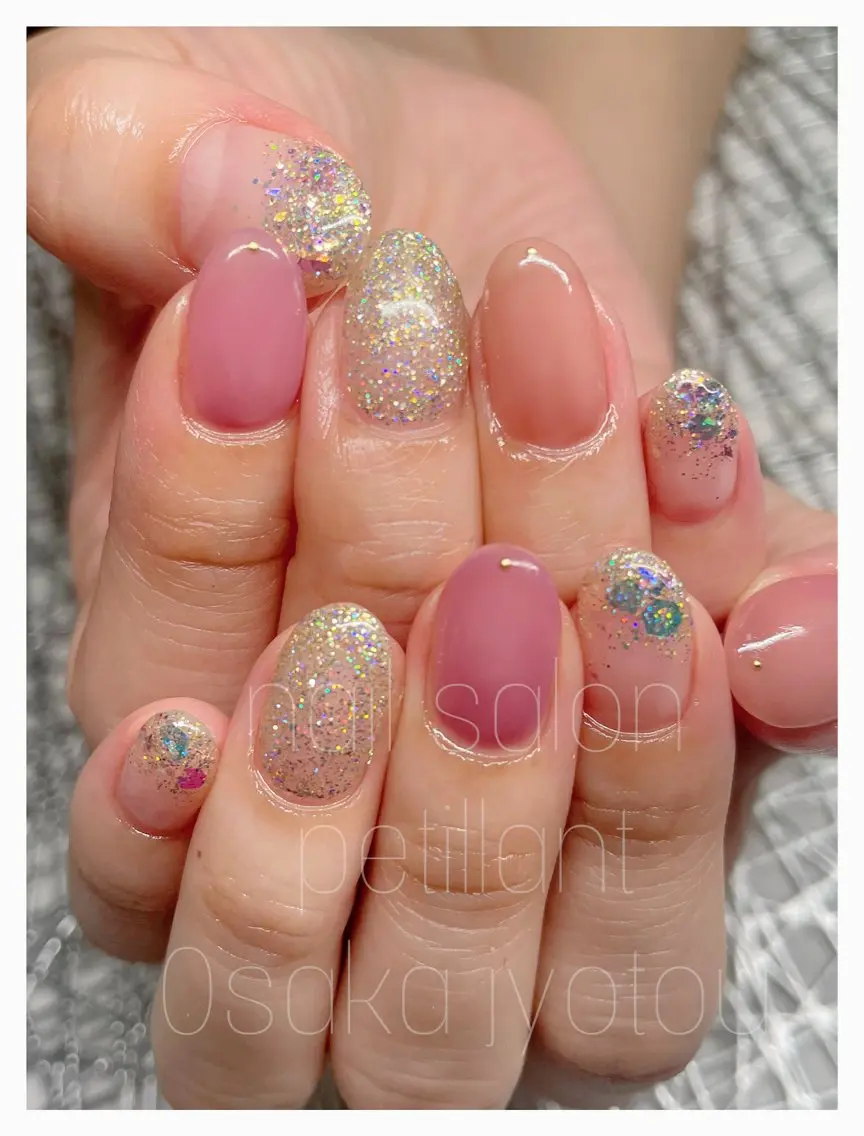 ネイル フットネイル キラキラネイル nail salon petillantのネイルデザイン