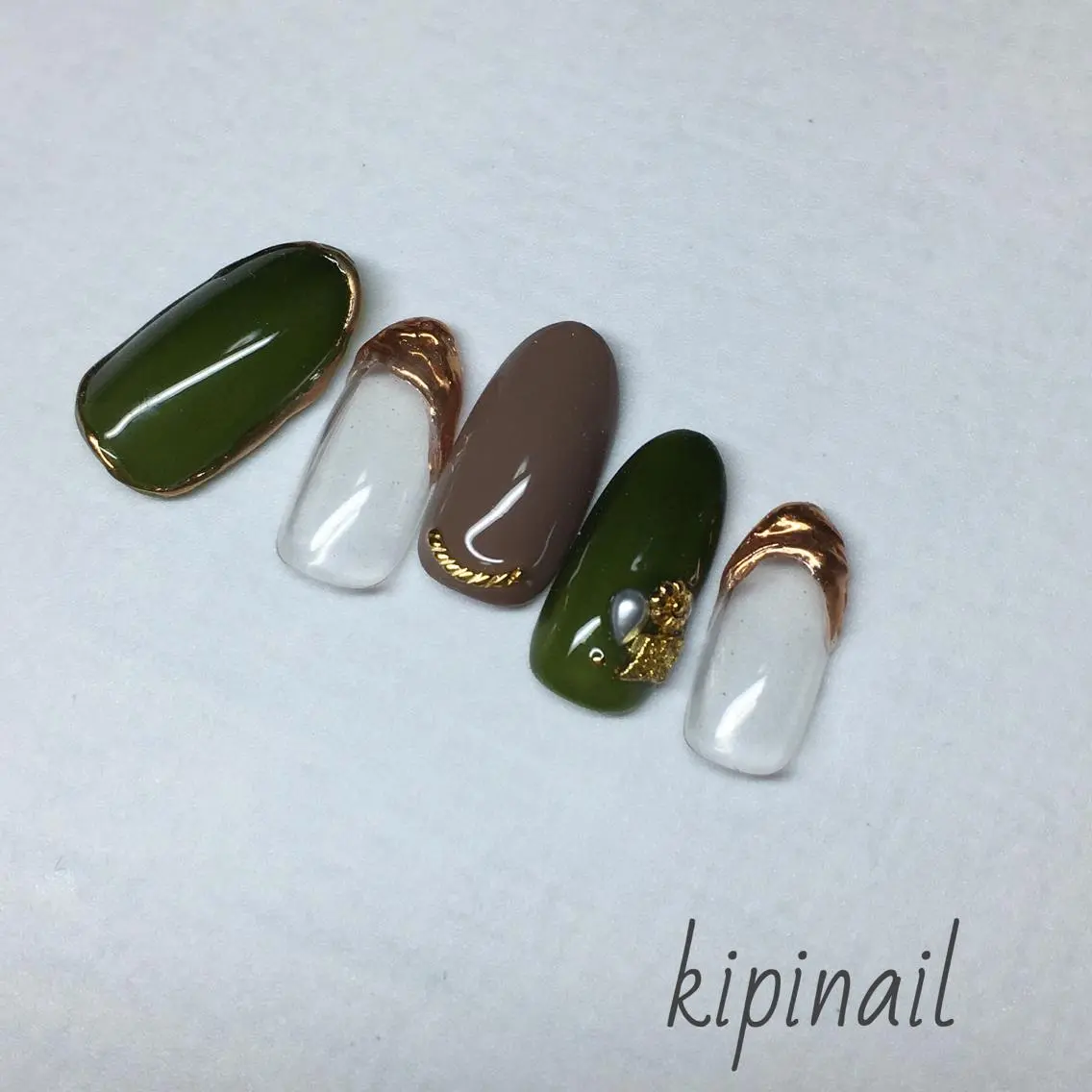 ネイル フレンチネイル ミラーネイル kipinail 川﨑えりかのネイルデザイン