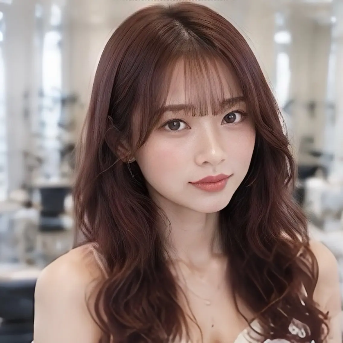 ロング カラー 縮毛矯正/レイヤー/ 前髪カット/おばかんのヘアスタイル