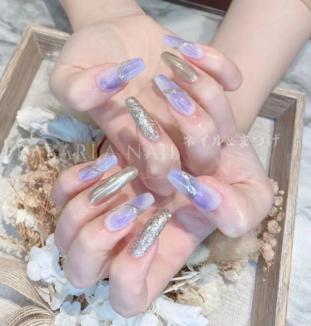 ネイル アートネイル カジュアル 大理石ネイル(マーブル) Babarla Nailのネイルデザイン
