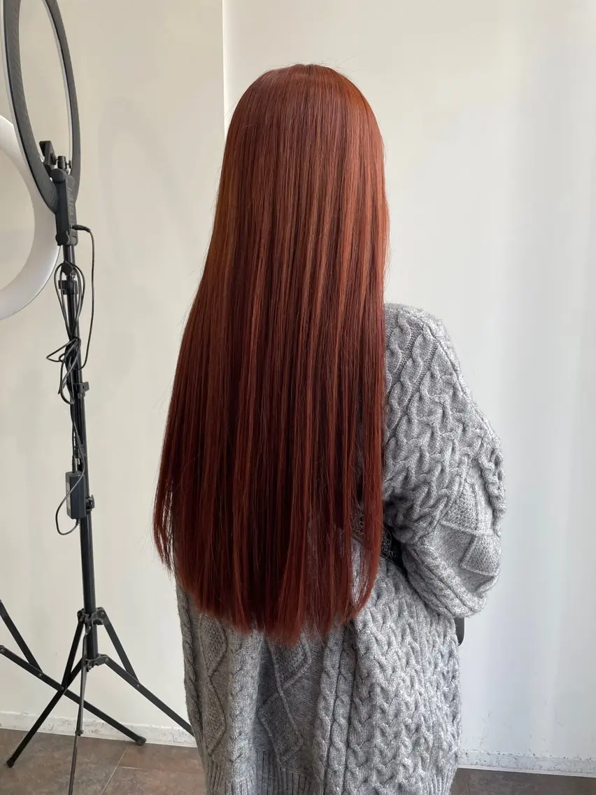 カラー オレンジ オレンジレッド レッドカラー カット ヘアカラー トリートメント ナチュラルカラー 児玉優香のヘアスタイル