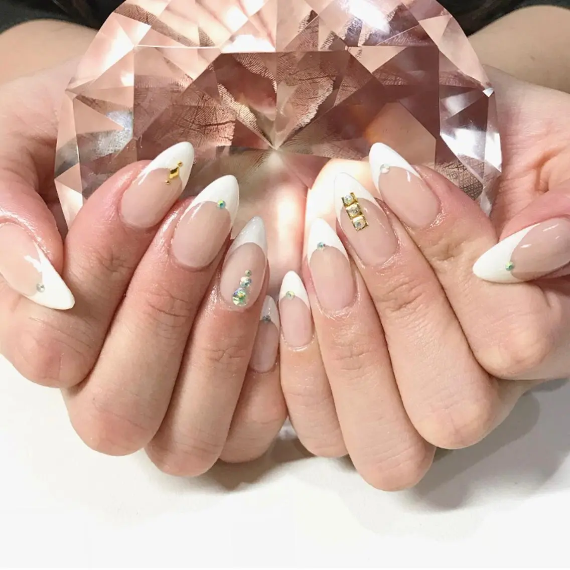 ネイル 渋谷／チップ長さ出し 👑アプレgel-xのネイルデザイン