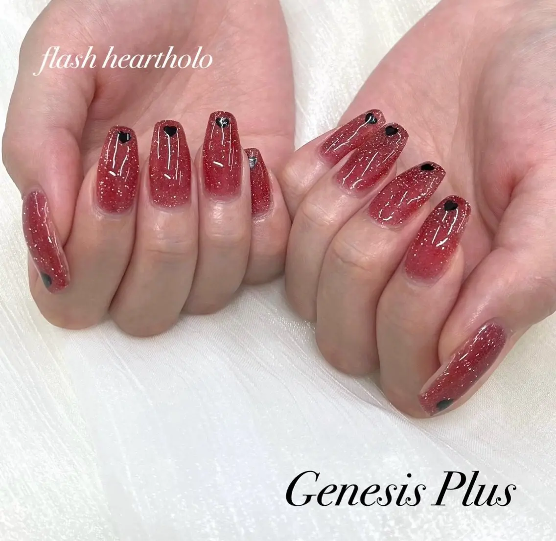ネイル フラッシュネイル ハート Genesis Plus大津京店のネイルデザイン
