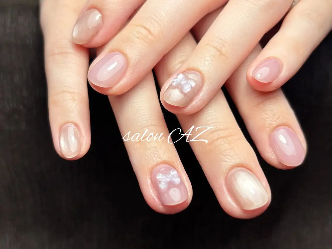 ネイル アートネイル 長さ出し フットネイル フレンチネイル ジェルネイル salon AZのネイルデザイン