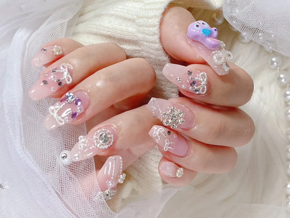 ネイル ジェルネイル 韓国ネイル ピンク バレンタイン ワンホンネイル ハンドネイル Hanaai Salon新宿店のネイルデザイン