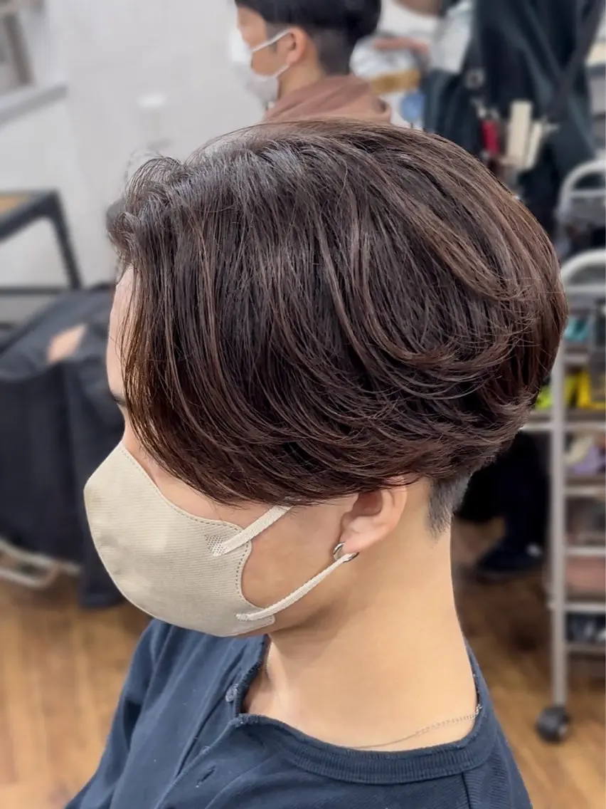 パーマ メンズ センターパート メンズパーマ ニュアンスパーマ カット パーマ Rikito .のヘアスタイル