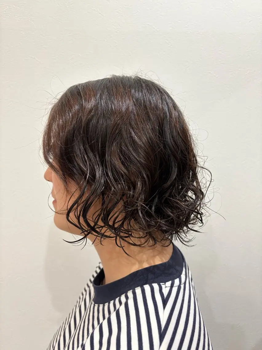 【土日限定】女性限定似合わせパーマモデル(肩より上)の写真