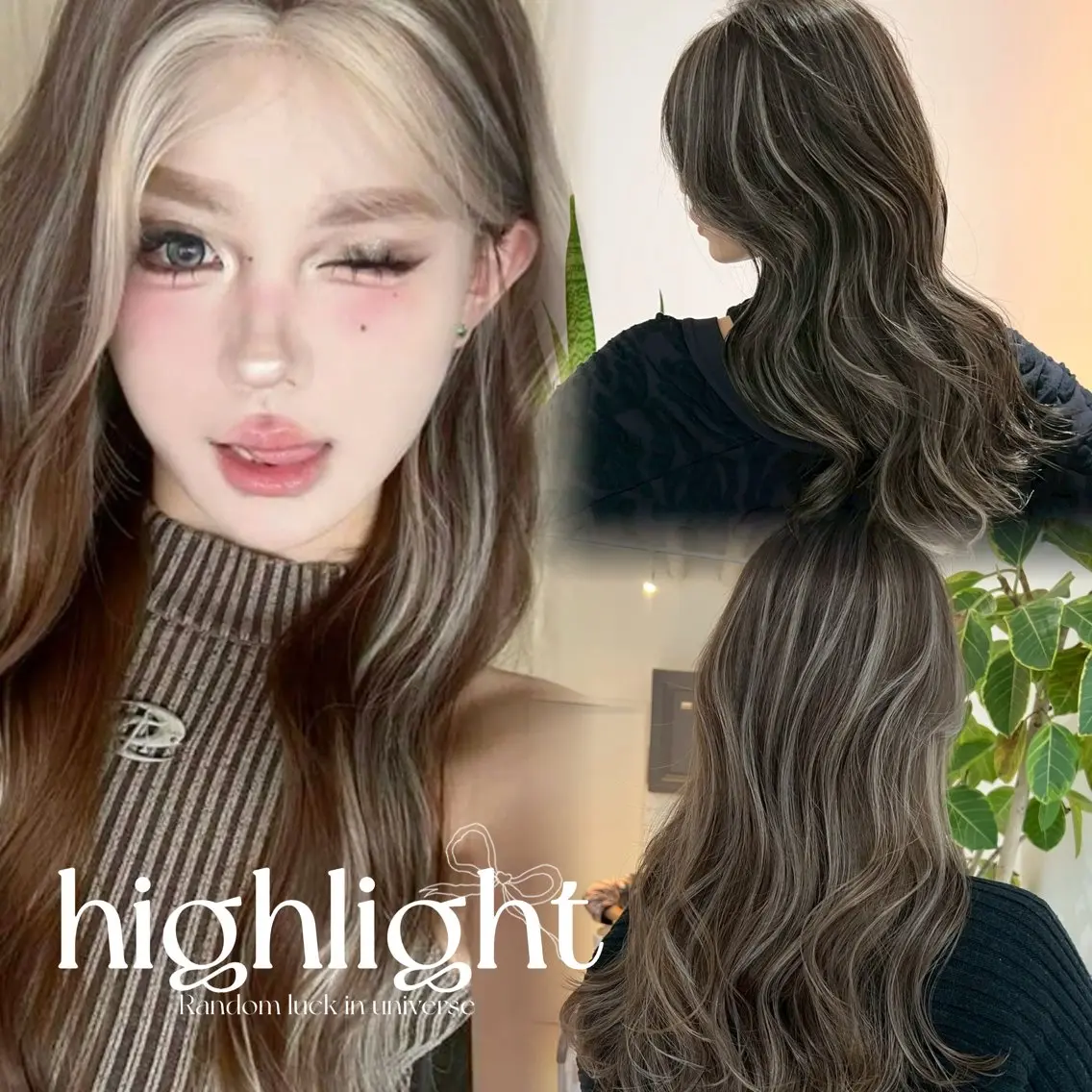 ロング カラー ハイライトカラー ハイライト ヘアカラー yuuka 🖤韓国ヘア🖤のヘアスタイル