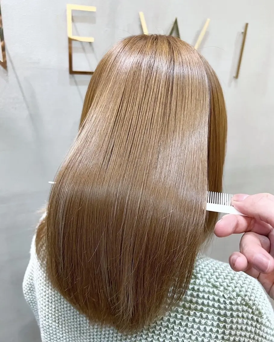ロング カット ヘアカラー トリートメント RUI⚪️艶髪 ⚪️髪質改善のヘアスタイル
