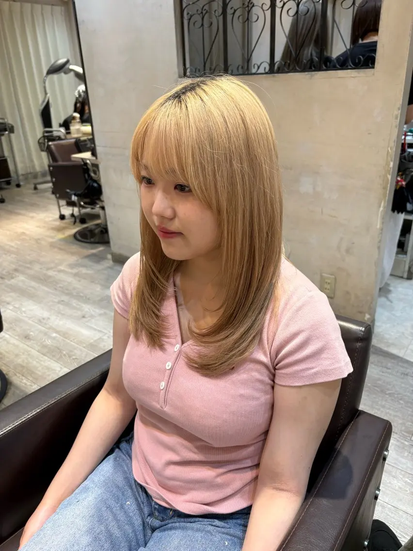 セミロング レイヤーカット カラー✨縮毛矯正✨ ハギワラケンタのヘアスタイル