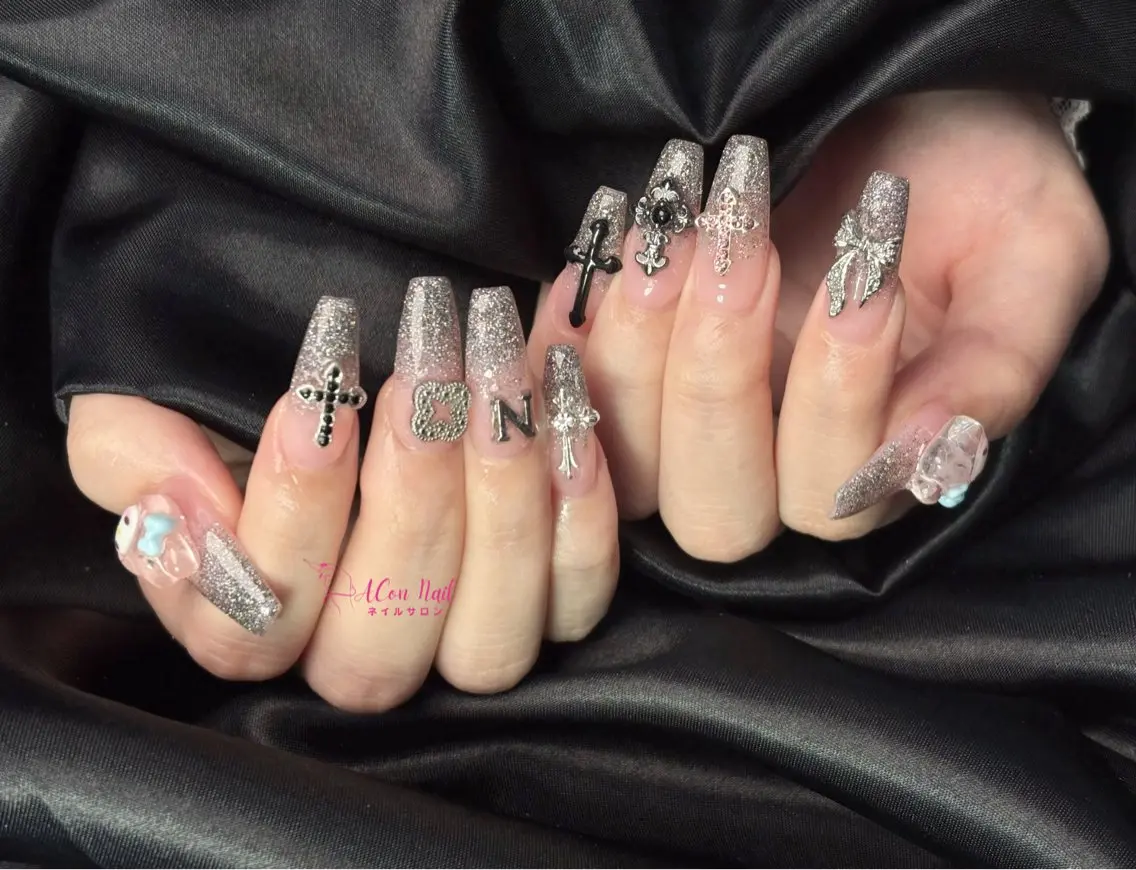 ネイル 桜ネイル 長さ出し フラワーネイル フレンチネイル ジェルネイル ハンドネイル ACon NailSalonのネイルデザイン