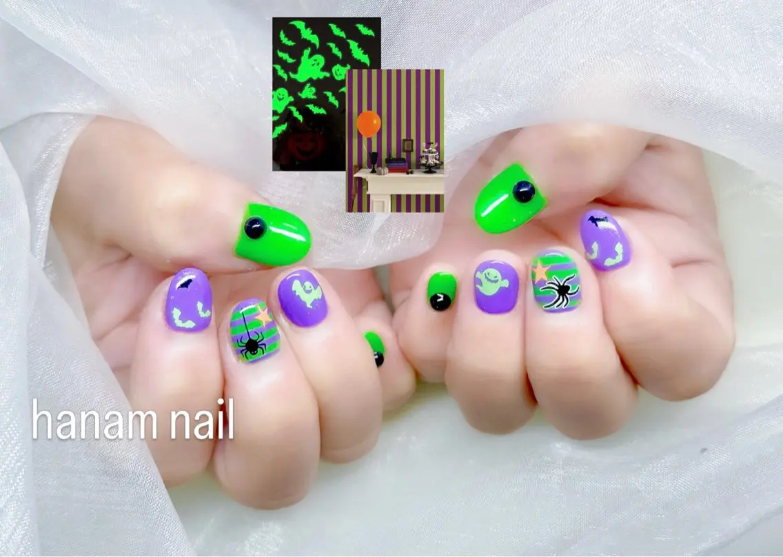 ネイル ハンドネイル hanam nail 🌿🩵ハナムネイルのネイルデザイン
