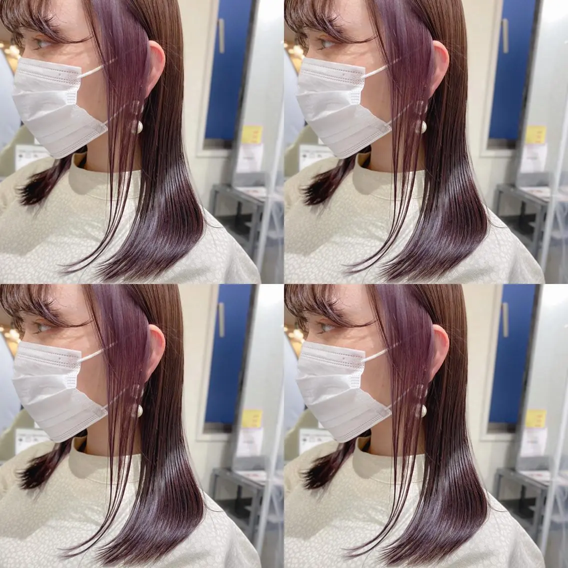ミディアム カラー ヘアアレンジ ブリーチ インナーカラー カット ヘアカラー トリートメント 竹内啓太 ボブのヘアスタイル