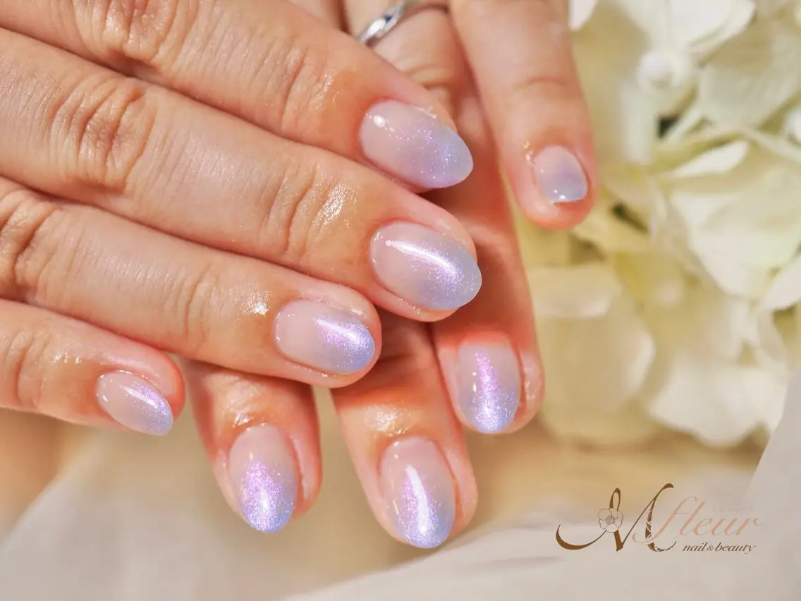 ネイル ブルー グラデーション ラメ(グリッター) ラメグラデーション saya M🌸💅✨のネイルデザイン