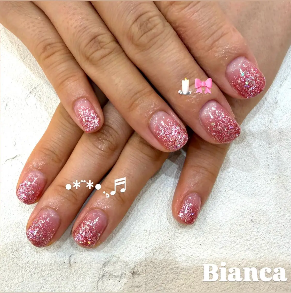 ネイル グラデーション キラキラネイル シンプルネイル Bianca✮* 阿佐ヶ谷✮*RIOのネイルデザイン