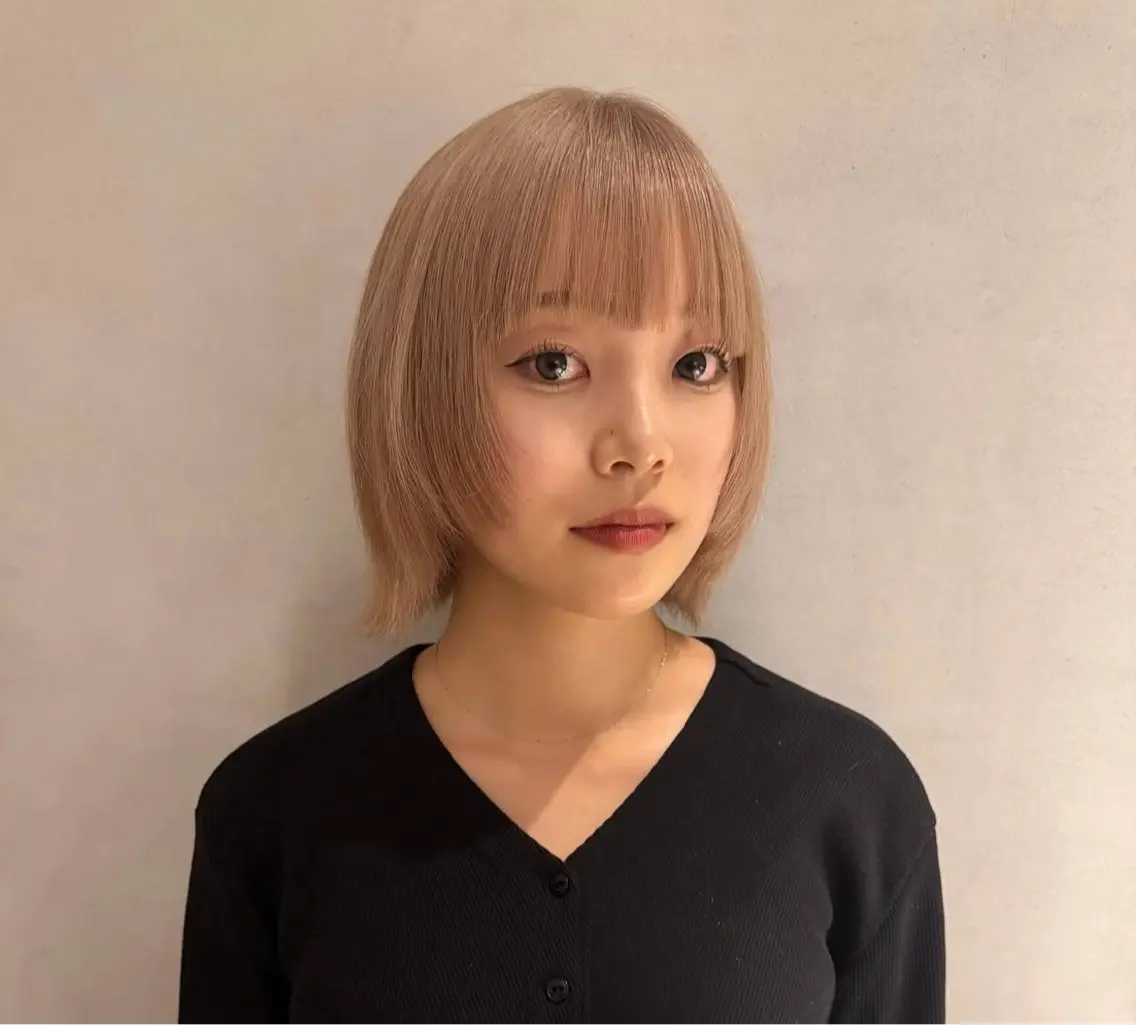 ショート カラー ヘアアレンジ ヘアカラー ハイトーン/縮毛矯正 /梅田/みほのヘアスタイル