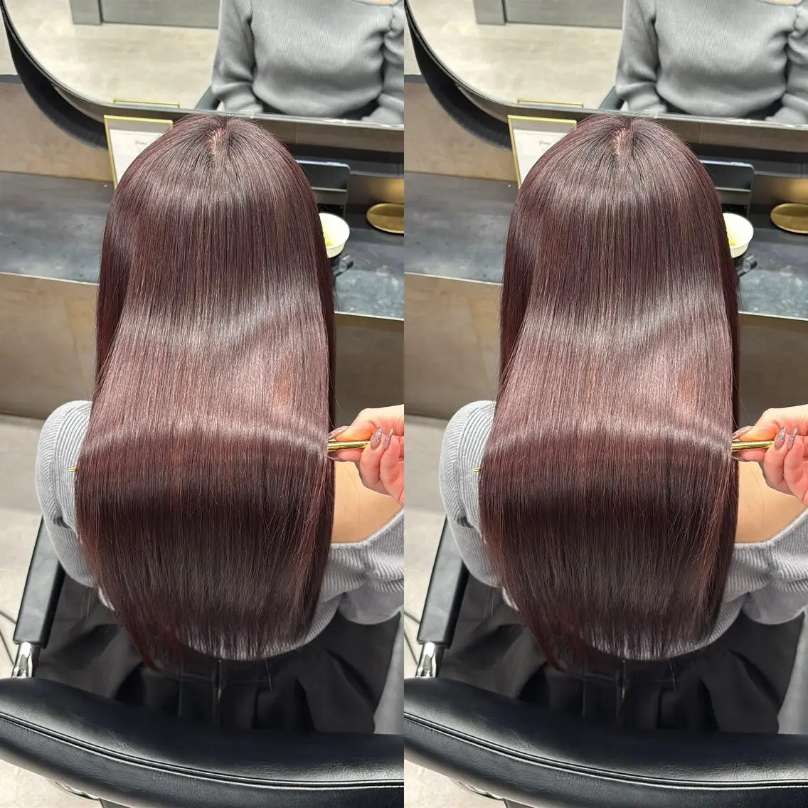 ロング カット ヘアカラー 縮毛矯正 トリートメント 今話題の艶髪矯正 美艶カラー/FUKAのヘアスタイル