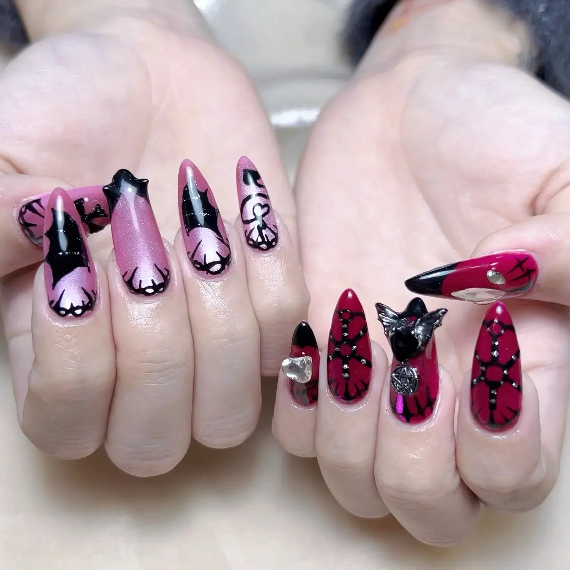メンズ ネイル メンズ韓国風 アートネイル オーロラネイル ガーリー キラキラネイル ハンドネイル Nail salon 木にいるのネイルデザイン