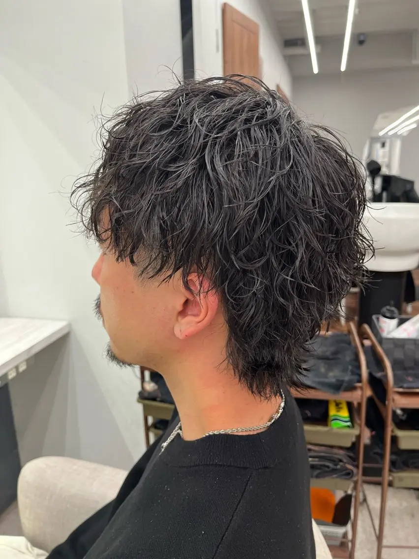パーマ メンズ メンズパーマ メンズウルフカット ウルフカット 🍐シャドウパーマ メンズ特化/守岡🍐のヘアスタイル